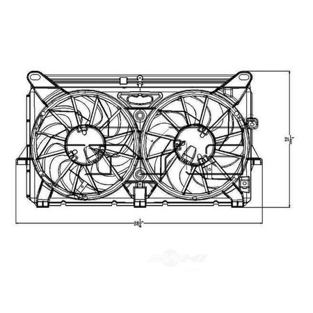 TYC 622210 Dual Radiator And Condenser Fan Assembly 622210